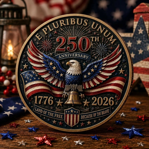 United States 250th Anniversary Commemorative Coin (1776–2026) | "Years of Blessings" Patriotic Keepsake