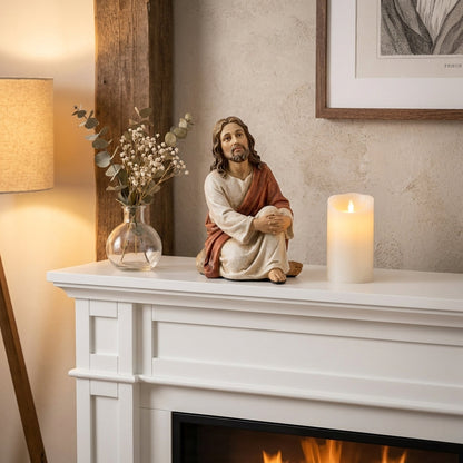 🌟 "Quiet Moments" Sitting Jesus Figurine | Your Everyday Desk & Home Companion 🕊️