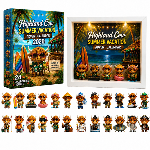 Highland Cow Summer Vacation Advent Calendar 2026