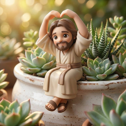 "Jesus is with You" - Adorable Sitting Jesus Monitor Buddy & Desk Decor ✨