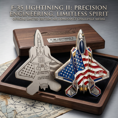 ✈️F-35 Lightning II Fighter Alien Commemorative Coin🔥,🌟 US Air Force Military Collection Commemorative Medal, 🌟Metal Relief Enamel Craft, Military Fans Gift🎁