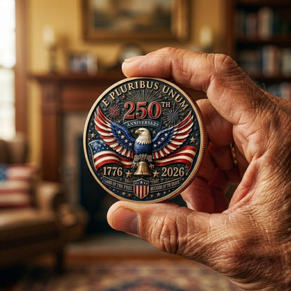 United States 250th Anniversary Commemorative Coin (1776–2026) | "Years of Blessings" Patriotic Keepsake