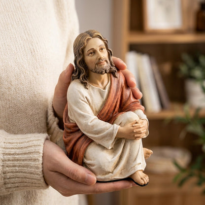 🌟 "Quiet Moments" Sitting Jesus Figurine | Your Everyday Desk & Home Companion 🕊️