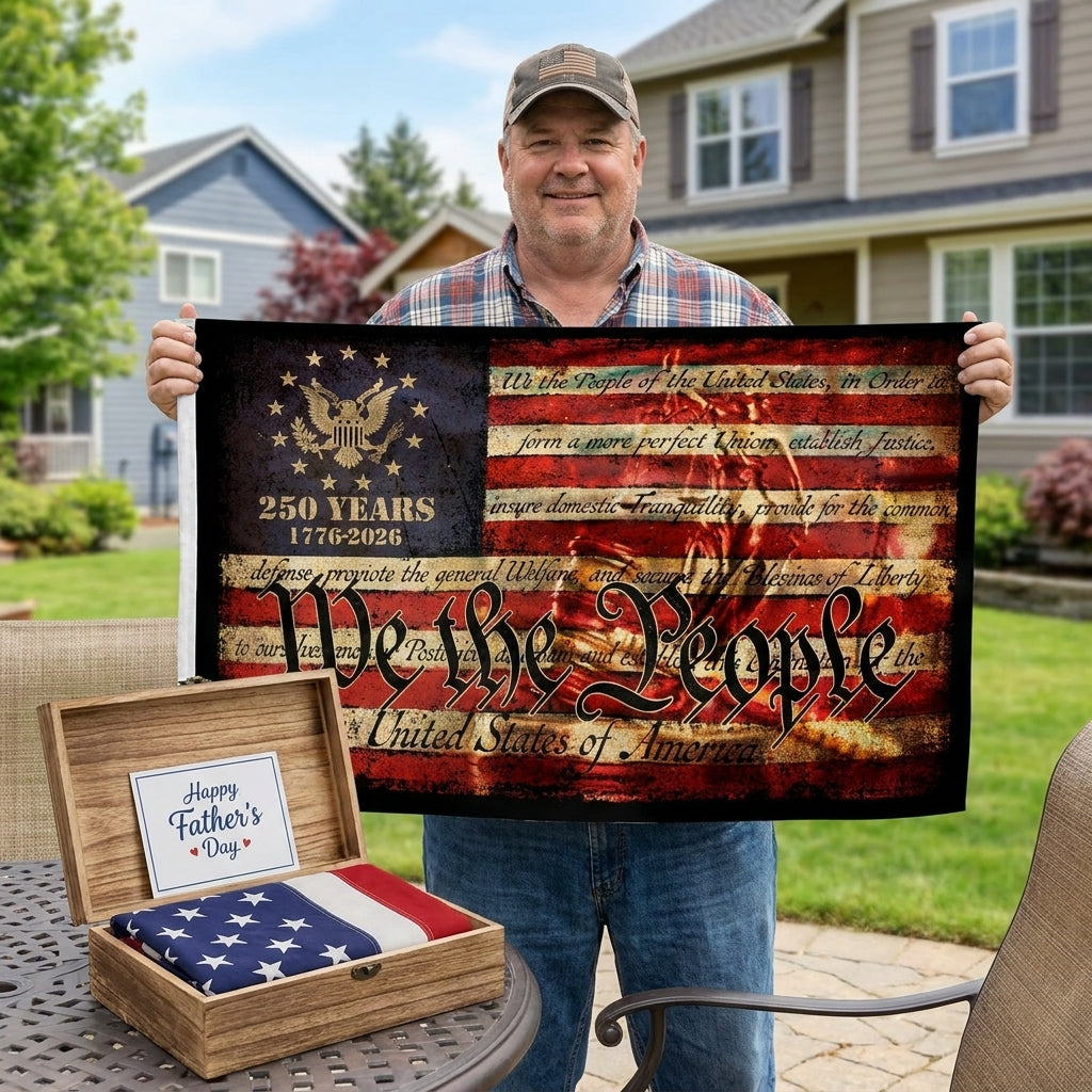 🇺🇸 "We The People" 250th Anniversary Vintage American Flag (1776-2026)