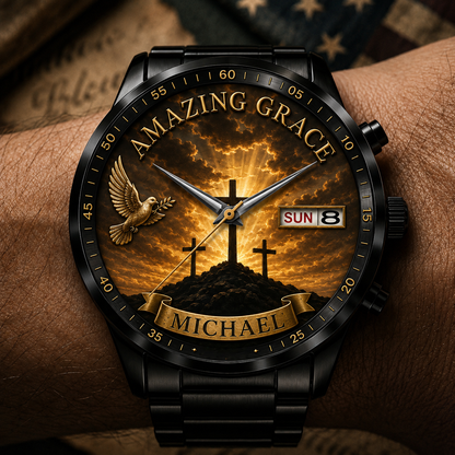 🔥Last Day Promotion-72% OFF✝️ Personalized "Man of God" Premium Watch | A Daily Reminder of Faith & Strength 🦅
