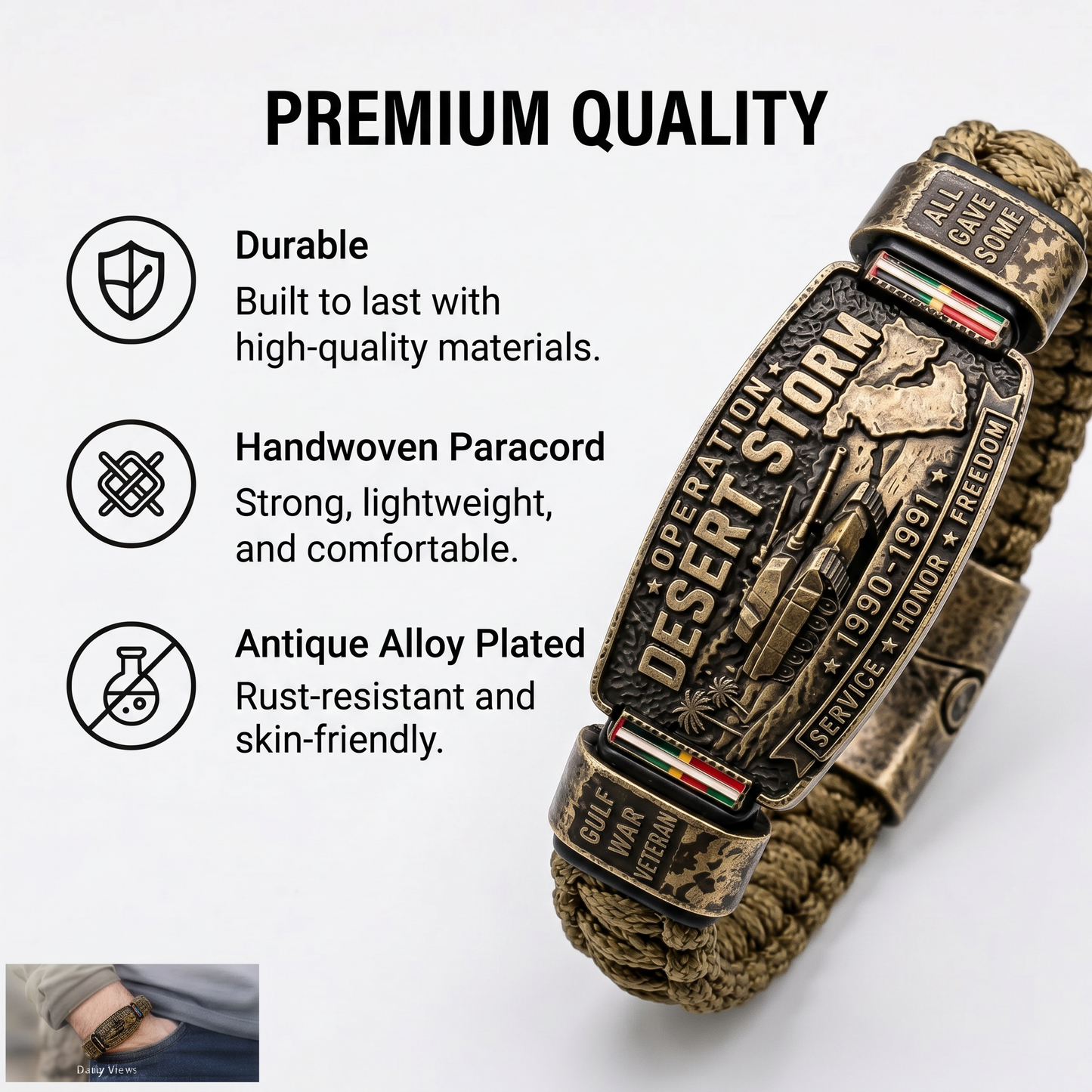 🇺🇸 Last Day Promo: 65% OFF 🎖️Operation Desert Storm Veteran Paracord Bracelet
