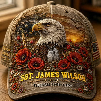 🦅 Personalized "Honor & Legacy" Veteran Cap | Custom Name, Rank & Service Years 🇺🇸