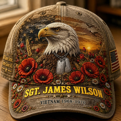 🦅 Personalized "Honor & Legacy" Veteran Cap | Custom Name, Rank & Service Years 🇺🇸