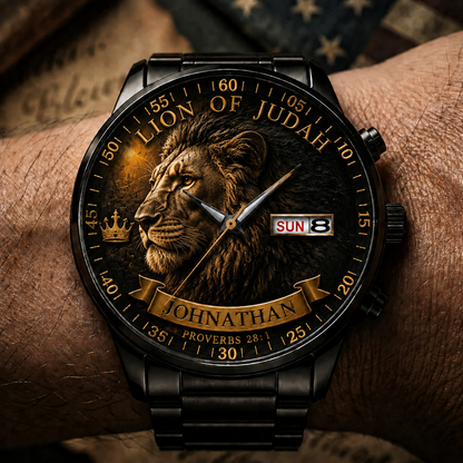 🔥Last Day Promotion-72% OFF✝️ Personalized "Man of God" Premium Watch | A Daily Reminder of Faith & Strength 🦅