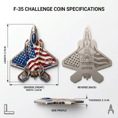 ✈️F-35 Lightning II Fighter Alien Commemorative Coin🔥,🌟 US Air Force Military Collection Commemorative Medal, 🌟Metal Relief Enamel Craft, Military Fans Gift🎁