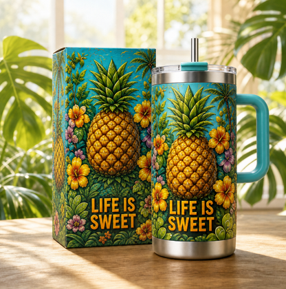 🌴 ISLAND LIFE™ Tropical Paradise 30oz/40oz Tumbler – Bring Vacation Vibes Wherever You Go