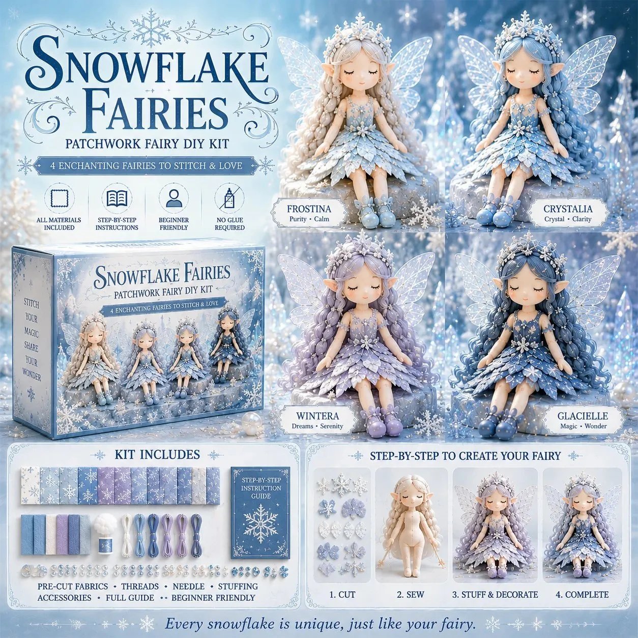🧚🏻‍♀️💝LAST DAY 59% OFF🧵Fairy Patchwork DIY Collection